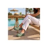Oneka Shoes Kadın Günlük Sabo Terlik Su Yeşili süet taş tokalı 2604SKST1447