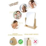 ONELİGHT El Aynası Masa Aynası Makyaj Aynası Ayarlanabilir Kare Makeup Mirror 22cm Ahşap