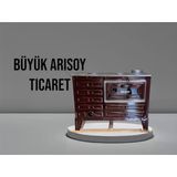 Önem Arısoy Kahverengi Emaye Kuzine Soba Uyuyan Odun Kömür Sobası