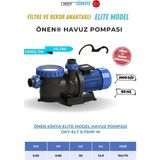 Önen Kimya 0.75-1-1.5-2-3 Hp Monofaze-Trifaze Filtre ve Rekor Anahtarlı Elite Model Havuz Pompası - 0.75 HP-Monofaze