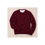 oneoff Erkek Triko Kazak Bisiklet Yaka Fitilli Örgü Uzun Kollu Basic Slim Fit Şık Günlük Sonbahar Kış Kazak