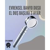 Oneol Yayınevi Paslanmaz Çelik Çok Fonksiyonlu El Duş Başlığı – 3 Modlu Püskürtme Seçen - 1OL6363-2694 - Çok Renkli