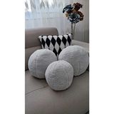 Oneplise 3' Lü Top Kırlent / Yastık 2 Büyük Gri / 1 Küçük Gri ( 42 cm / 25 cm) - 42 x 25 cm