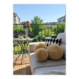 oneplise Hardal 3'lü Set 42/25 cm XXL Boy Welsoft Kumaş Dekoratif Top Kırlent Yastık Büyük ve Küçük Boy Takım
