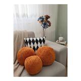 oneplise Kiremit 3'lü Set 42/25cm XXL Boy Welsoft Kumaş Dekoratif Top Kırlent Yastık Büyük ve Küçük Boy Takım