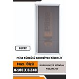 Oneplise Plise Pileli Sürgülü Kapı Sinekliği ( Demir Kapı,pimapen Kapı)Kapı Için Sineklik En: 0-100 x Boy: 0-240) - Beyaz