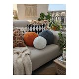 oneplise TRİO TREND Set: Antrasit Kiremit Ekru Karma 3'lü XXL Boy Top Kırlent Yastık Takım