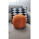 Oneplise Yuvarlak Kırlent Yastık 1 Büyük Peluş Kiremit Renk 42 cm Modern Desen - Turuncu