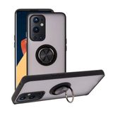 OnePlus 9 Pro Uyumlu Kılıf Yüzüklü Standlı Extra Darbe Koruma Sert Silikon Kapak - Siyah