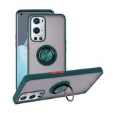 OnePlus 9 Pro Uyumlu Kılıf Yüzüklü Standlı Extra Darbe Koruma Sert Silikon Kapak - Yeşil