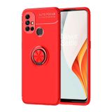 OnePlus Nord N10 Kırmızı Kılıf Silikon Deri Görünümlü Parmak İzi Bırakmaz Niss