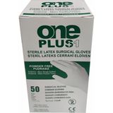 Oneplus Steril Cerrahi Eldiven Pudrasız 50 Çift (1 Kutu) - No: 7.5 - Beyaz