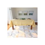 Onerose Home Sarı Keten FIRFIRLI Masa Örtüsü