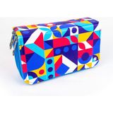 OneSize Kalem Kutusu Colourful Orginazer Üç Bölmeli Vegan Deri (Kalemlik) - Mavi - Standart