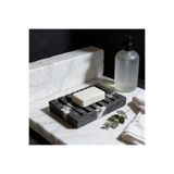 onestudio Beton Sabunluk Mermer Desenli Drenajlı Oluklu Banyo Aksesuarı