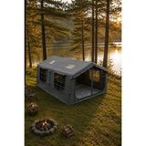 Onetick 4 Mevsim Şişme Kamp Çadırı | 17,28 M² | Çift Kapılı | 420D Oxford Kumaş 3 Tavan Pencereli Aile Çadırı 360X380X220CM - Koyu Gri