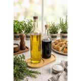 Onetick Bambu Yağdanlık Altlığı Çift Bölmeli Kaymaz Doğal Ahşap Yağdanlık Standı Mutfak Organizer