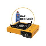 Onetick Fischer Tekli Portatif Çantalı Kamp Ocağı Stop Emniyetli - Sarı
