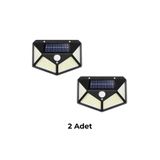 Onetick Solar Güneş Enerjili Bahçe Lambası 100 Led 2li Paket Aplik Bahçe Lambası Aydınlatma