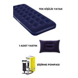 Onetick Tek Kişilik Yatak Yastık Şişirme Pompası Kamp Seti