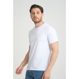 OneZero Erkek Beyaz Bisiklet Yaka T-Shirt Rahat Kalıp Regular %100 Pamuk - 2XL
