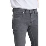 OneZero Erkek Kot Pantolon Gri Tırnaklı Dar Kesim Skinny Fit Düğmeli Pantolon