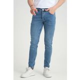 OneZero Erkek Kot Pantolon Orta Mavi Destroy Dar Kesim Skinny Fit Düğmeli Pantolon