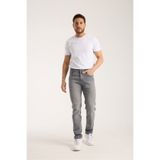 OneZero Erkek Lycralı Kot Pantolon Açık Gri Regular Fit Rahat Giyim Fermuarlı Pantolon (Büyük Beden mevcut)