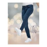 OneZero Erkek Lycralı Kot Pantolon Mavi Destroy Dar Kesim Skinny Fit Düğmeli Jeans
