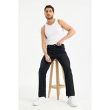 OneZero Erkek Lycrasız Baggy Kot Pantolon Rahat Giyim Fermuarlı Dekploy Jeans - Füme - 29