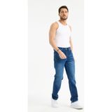 OneZero Erkek Lycrasız Baggy Kot Pantolon Rahat Giyim Fermuarlı Dekploy Jeans - Koyu Mavi - 30