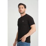 OneZero Erkek Siyah Bisiklet Yaka T-Shirt Rahat Kalıp Regular %100 Pamuk - 2XL