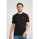 OneZero Erkek Siyah Bisiklet Yaka T-Shirt Rahat Kalıp Regular %100 Pamuk