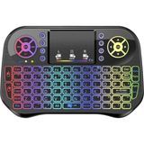 OneZero Klavye I10 Bluetooth +Wireless Mini Kablosuz Keyboard Klavye, Akıllı Tv Klavyesi, Dokunmatik Yüzeyli Android Klavye - Siyah