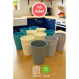 ongu home 10'lu Bardak Yıkanabilir Plastik Bardak Piknik Bardağı Kamp Bardağı 0,3 L