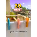 ongu home Çamaşır Mandalı Rüzgar Geçirmez Mandal Poşet Klipsi Mandalı Yaysız Mandal Renkli 20 Adet