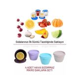 ongu home Mikro Saklama Kabı Hava Sızdırmaz Erzak Kabı 4'lü Set