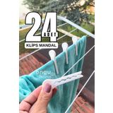 ongu home Rüzgar Geçirmez Mandal Klips Çamaşır Mandalı Klipsi Poşet Klipsi Mandalı Beyaz 24 Adet