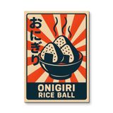 Onigiri: Yükselen Güneşte Pirinç Topları - Metal Tablo - Mıknatıslı Montaj - Duvar Dekoru