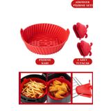 Onikiden Airfryer Silikon Pişirme Kabı ve 2 Adet Isı Yalıtımlı Fırın Eldiveni Tutacağı Seti