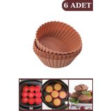 Onikiden Airfryer Yapismaz Kek Muffin Kalibi 6’Li - Tum Hava Fritozleriyle Uyumlu Sl33