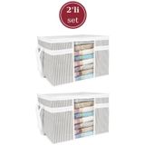 Onikiden Pencereli Hurç, Yastık Havlu Kazak Çamaşır Saklama Çantası Organizer 40x45x30cm 2 Adet