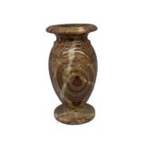 Oniks Doğal Taş; 20 Cm. Küp, Vazo, -Damarlı Akik, Dekoratif Vazo, Hediyelik