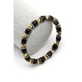 Oniks-Hematit Doğal Taş Bileklik 6 X 7 Mm Özel Kesim - Blk-2178
