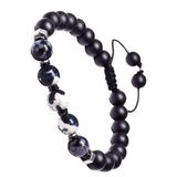 Oniks Taşı Zebra Jasper Ve Obsidyen Bileklik