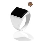 Oniks Taşlı Sade Dikdörtgen Model 925 Ayar Gümüş Erkek Yüzük 201023789