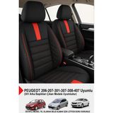 Oniks Tay Tüyü Oto Koltuk Kılıfı-(Peugeot 206-207-208-306-307-407- Uyumlu) - Kırmızı