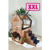 Onix Home Küçük Irk Köpekler Için Büyük Xxl Teraslı Köpek Kulubesi 5kg Ve Üzeri Köepkler Için