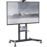 ONKRON Mobil TV Sehpası 55-90 inç, 165 pound'a kadar, maksimum VESA 800x600 | TV tekerlekli araba yüksekliği ayarlanabilir 40 "-61", metal AV-raf, web kamerası rafı, kilitleme tekerlekleri; ofis