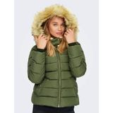 Onlcamılla Quılted Furhood Kadın Mont - XS - Yeşil
